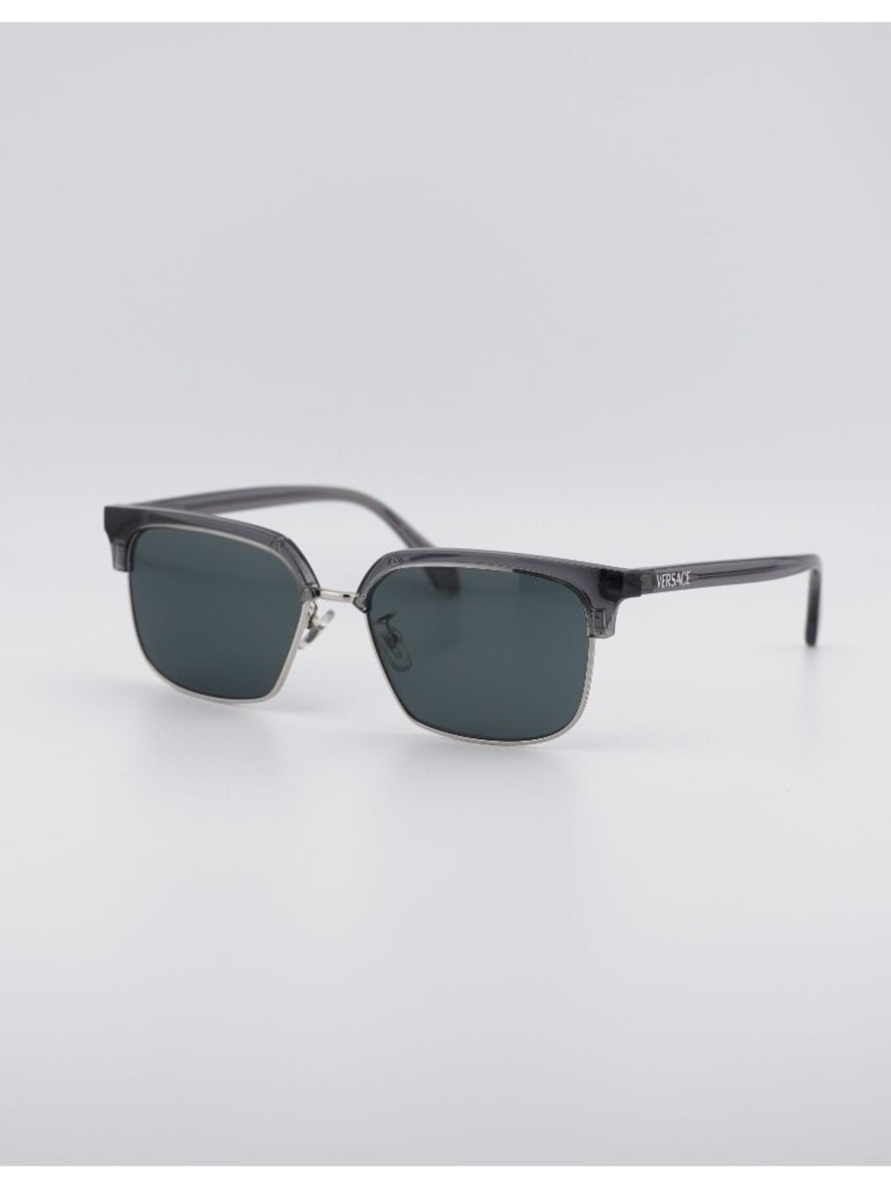 Versace VE4494D 593/87 Sunglasses Grey Browline Frame, Grey Lenses
